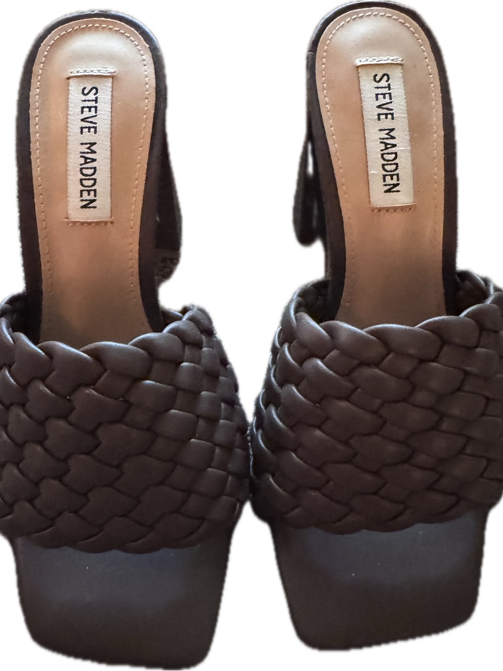 Steve Madden Brown Braided Slide Heels